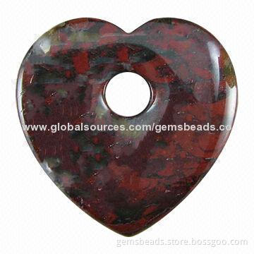 Gemstone Heart Brecciated Jasper Pendant
